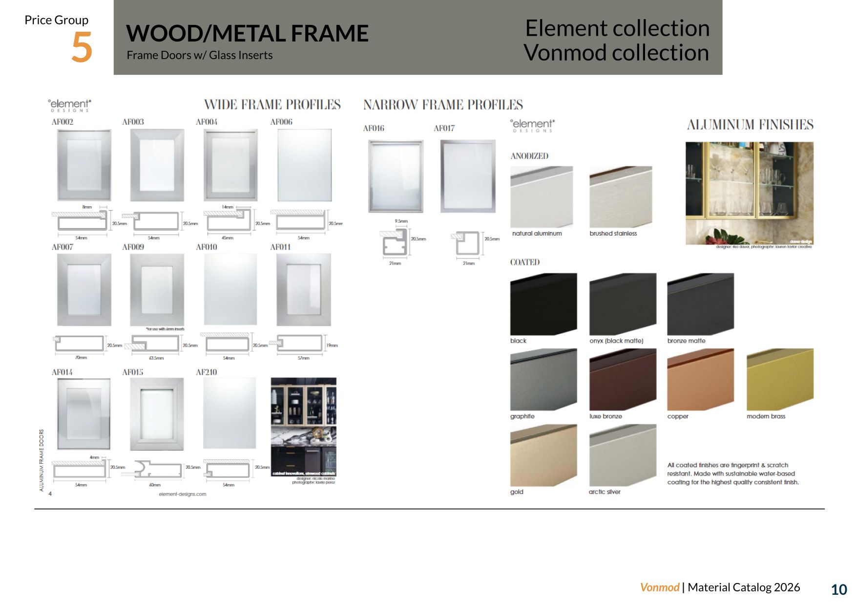vonmod-wood-metal-frame-glass-door-system-internal.jpg Wood and metal frame door system showing frame profiles, glass inserts, and aluminum finish options.